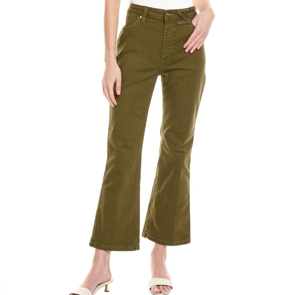 Wrangler x STAUD Women’s Green Flare Cropped Jeans